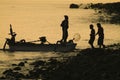 Balinese Fisherman Returning to Shore. Royalty Free Stock Photo