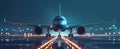 night flight plane, AI generated Royalty Free Stock Photo
