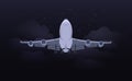 Night flight of the plane. Royalty Free Stock Photo