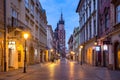 Night Florianska street, Krakow, Poland Royalty Free Stock Photo