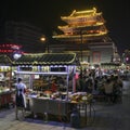 Night food market near Drum Tower in Kaifeng city, central China