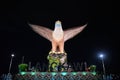 Night front view of Langkawi Eagle Monument Royalty Free Stock Photo