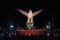 Night front view of Langkawi Eagle Monument Royalty Free Stock Photo