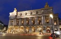 Night front view of the Opera National de Paris. France. Royalty Free Stock Photo