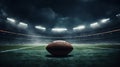 Night Game: American Football on Stadium Field. Generative ai