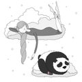 Night girl panda Royalty Free Stock Photo