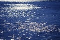 Night glare ocean in moonlight on water, the glare on the black sea,the sparkling reflections of the black sea