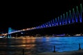 Night golden gate bridge and the lights istanbul, Turkey Royalty Free Stock Photo