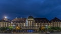 at night the grand hotel in sopot sparkles with colors