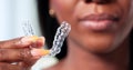 Night Guard Aligners: Clear Teeth Orthodontics Royalty Free Stock Photo