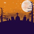 Night Halloween with cross Logo Design Templa Royalty Free Stock Photo