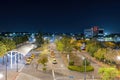 Night high angle view of the cityscape around Tainan high speed rail Station