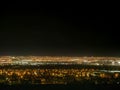 Night high angle view of the famous Las Vegas cityscape