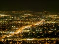 Night high angle view of the famous Las Vegas cityscape