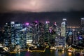 Night high angle view of Singapore Skyline at Marina Bay, South Asia Royalty Free Stock Photo