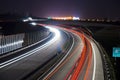 Night highway - long exposure - light lines Royalty Free Stock Photo