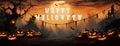 A night horizontal halloween banner