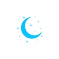 Night icon flat Royalty Free Stock Photo