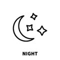 Night icon or logo in modern line style Royalty Free Stock Photo