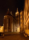 Night illuminated cathedral in Rotenburg on Tauber.