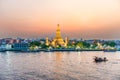 Night Illuminated Temple of Dawn or Wat Arun