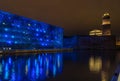 Night illumination of Museum of European and Mediterranean Civilizations in Marseille, France