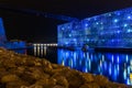 Night illumination of Museum of European and Mediterranean Civilizations in Marseille, France