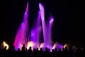 Night illumination of Sochi Olympic fountain