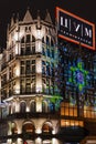 Night illumination of TsUM store in Moscow