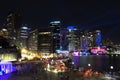 Night image of cityscape of Sydney at Circular Quay or Harbour in Australia
