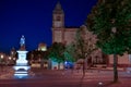 night image of the old streets of the town and the central Alentejo square of Castelo de Vide