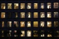 Night image of windows at MIT.