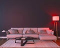 Night interior with red colored lights Royalty Free Stock Photo