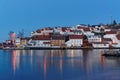 At night island in the fjord, Norway Royalty Free Stock Photo