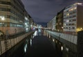 Night Jungfern bridge over Spree canal in Berlin, Germany