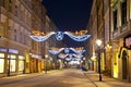 Night Krakow in Poland, Florian's street Royalty Free Stock Photo