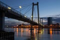 Night Krasnoyarsk, a pedestrian bridge Royalty Free Stock Photo