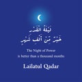 The Night of Lailatul Qadr or night of decree typography design Royalty Free Stock Photo