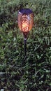 Night lamp art on grass