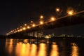 Night landscape of a bridge in a big city Royalty Free Stock Photo