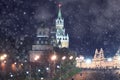Night landscape in the center of Moscow Royalty Free Stock Photo
