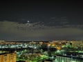 Night scape, rare clouds, Krasnogorsk, Moscow, Russia