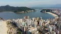 Night landscape of coast city of Santos state of Sao Paulo Brazil. Royalty Free Stock Photo