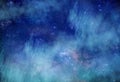 Night landscape with colorful Milky Way background with stars. Starry sky at summer. Beautiful Universe. Space Royalty Free Stock Photo