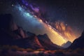 Night landscape with colorful Milky Way Royalty Free Stock Photo