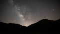 Night landscape with colorful Milky Way over Mountains Royalty Free Stock Photo