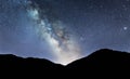 Night landscape with colorful Milky Way over Mountains Royalty Free Stock Photo