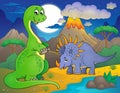 Night landscape with dinosaur theme 7 Royalty Free Stock Photo