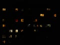 Night landscape facades and windows of houses Royalty Free Stock Photo