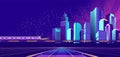 Vector banner night city Royalty Free Stock Photo